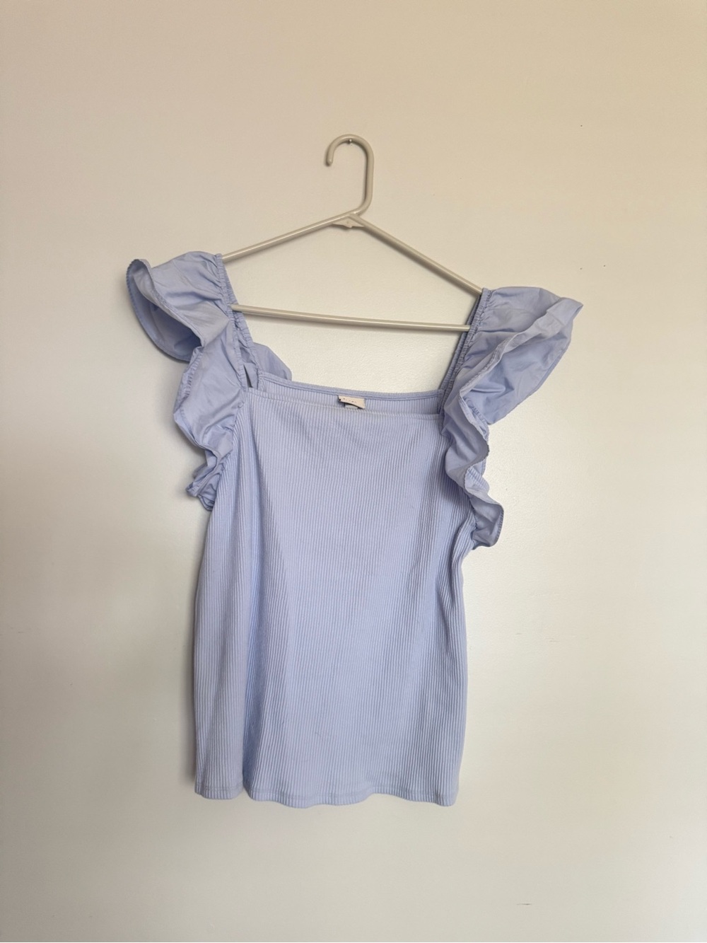 a new day Light Blue Ruffle Strap Tank Top